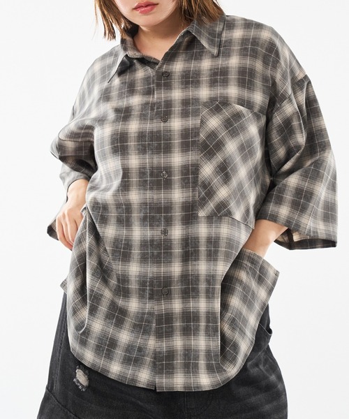 kutir（クティール） シャツ VINTAGEWASHED OMBRE CHECK SHIRT