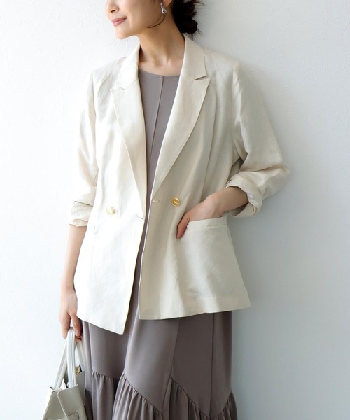 Jines（ジネス） ジャケット テーラードジャケット イージーケアリネン