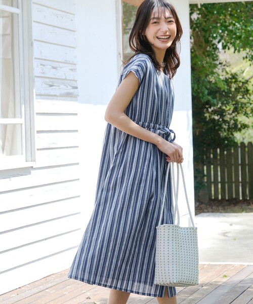 Tiaclasse ワンピース 麻調前開きフレンチワンピース : ZOZOTOWN Yahoo