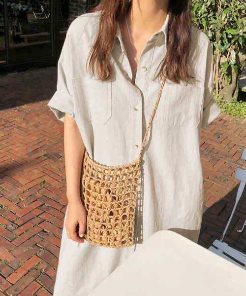 シャツワンピース ロング丈シンプルシャツワンピース : ZOZOTOWN
