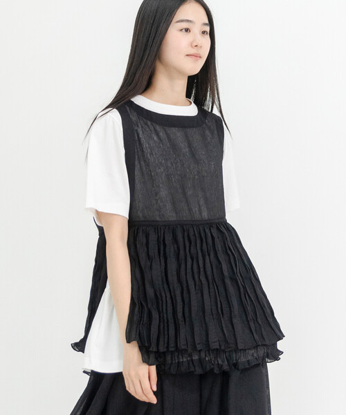 Bshop ベスト ジレ eunoia | オーガンザレイヤードベスト WOMEN