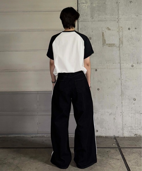 ジーンズ デニム デニムパンツ サイドラインバギーデニム レディース