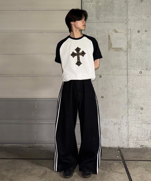 90s KIKWEAR ブラックデニム サイドラインバギーパンツ新品 W34 ジーンズ デニム デニムパンツ サイドラインバギーデニム