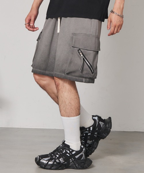 SEN TOKYO ハーフパンツ ワイドパンツ カーゴパンツ ピグメント加工