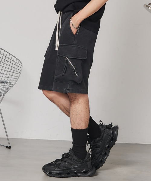 SEN TOKYO ハーフパンツ ワイドパンツ カーゴパンツ ピグメント加工