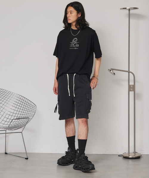 SEN TOKYO カーゴパンツ ピグメント加工 スウェットカーゴショーツ