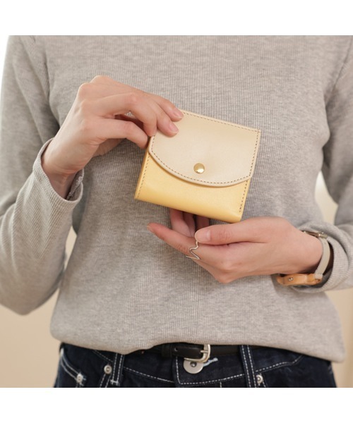 Clelia（クレリア） ミニ 二つ折り 二つ折り財布 財布 バイカラー