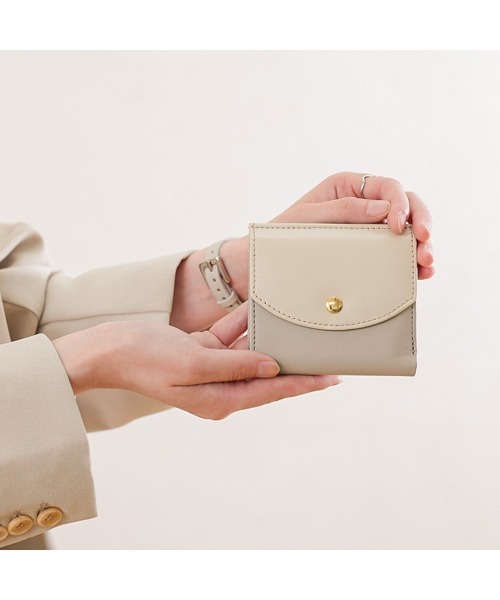 Clelia（クレリア） ミニ 二つ折り 二つ折り財布 財布 バイカラー