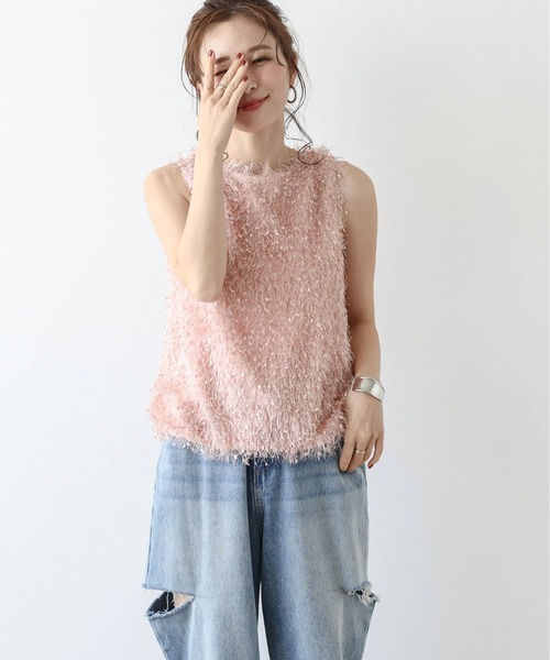 「AMELY」 「La-gemme」ノースリーブブラウス フリー ピンク レディース