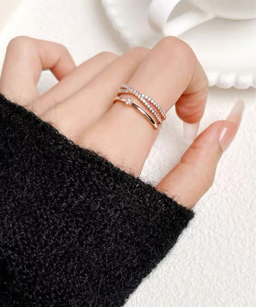 【未使用に近い】DIOR 指輪　リング　アクセサリー　15号　ラインストーン Vintage Christian Dior Line Stone Ring - メルカリ