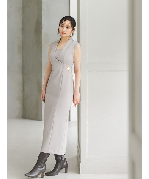 新作新品タグ付き　スナイデル♡ レイヤードライクジレワンピース SNIDEL ワンピース レイヤードライクジレワンピース : ZOZOTOWN