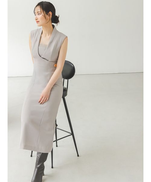 新作新品タグ付き　スナイデル♡ レイヤードライクジレワンピース SNIDEL ワンピース レイヤードライクジレワンピース : ZOZOTOWN