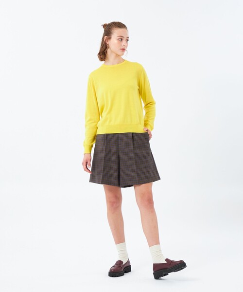パンツ チェックツイードハーフパンツ レディース_4