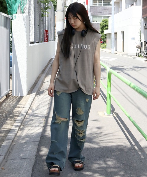 「Starting Over」 「HALHAM」ノースリーブトップス L ブラック系その他2 メンズ_画像8
