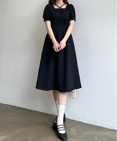 「titty&Co. PETIT」 半袖ワンピース MEDIUM ブラック レディース_画像5