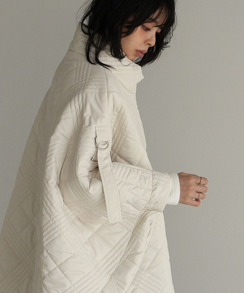 itto ポンチョ 2WAYキルティングポンチョコート レディース