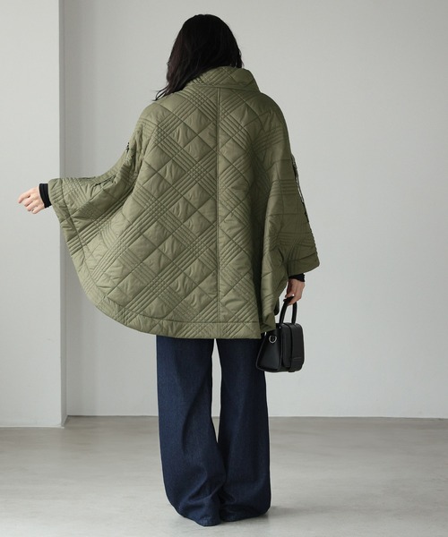 itto ポンチョ 2WAYキルティングポンチョコート レディース
