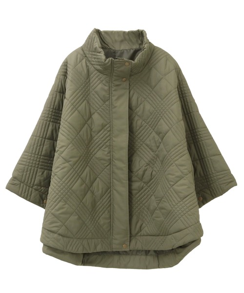 itto ポンチョ 2WAYキルティングポンチョコート レディース