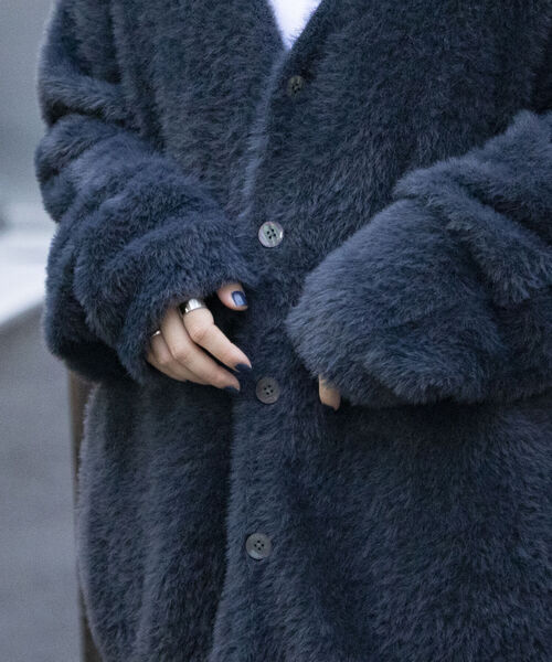 「GLOSTER」 ニットカーディガン L オレンジ メンズ_画像5