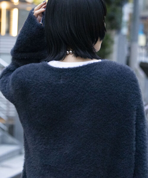 「GLOSTER」 ニットカーディガン L オレンジ メンズ_画像7