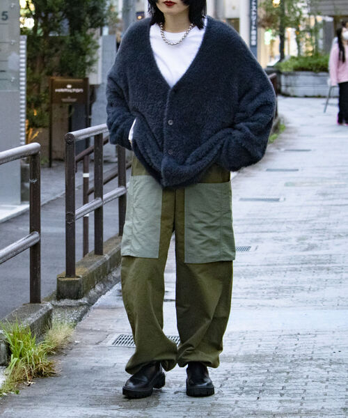 「GLOSTER」 ニットカーディガン L オレンジ メンズ_画像8