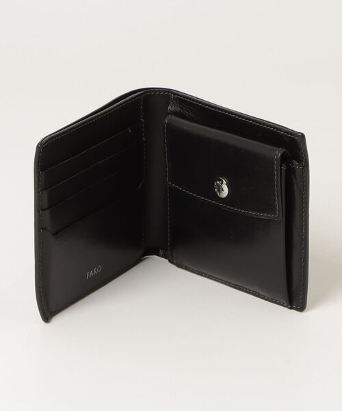 【新品未使用品】FARO ファーロ　二つ折り財布　ファインカーフ　牛革　黒 新品未使用品】FARO ファーロ 二つ折り財布 ファインカーフ 牛革 黒