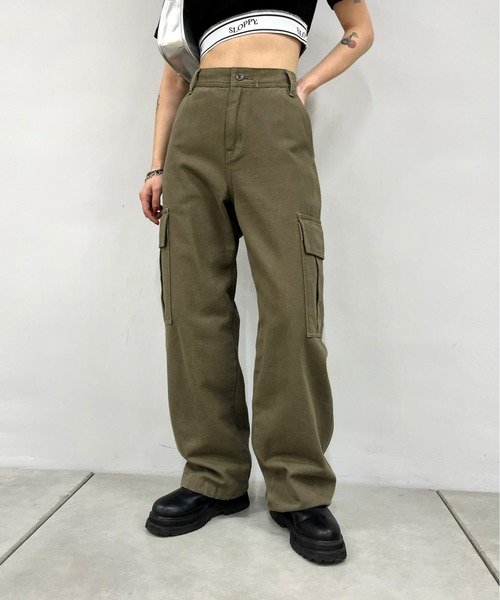 「WHO'S WHO gallery」 カーゴパンツ FREE カーキ レディース_画像2