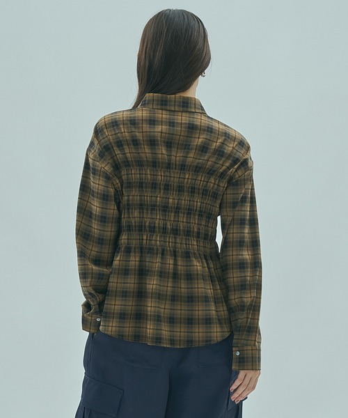 ローズバッド　シャーリング　ブラウス ROSE BUD（ローズバッド） ブラウス シャツ SHIRRING SHIRT レディース