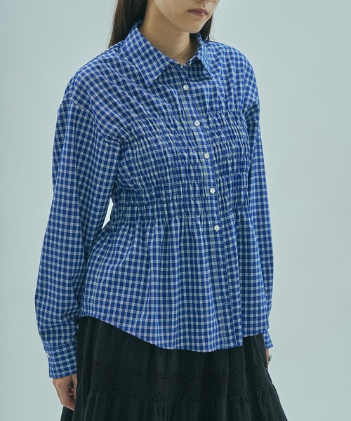 ROSE BUD（ローズバッド） ブラウス シャツ SHIRRING SHIRT レディース