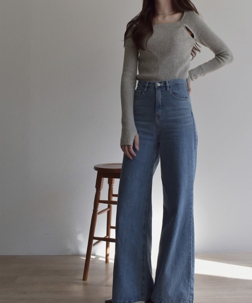 「Reurie'」 長袖ニット FREE ブラウン レディース_画像2