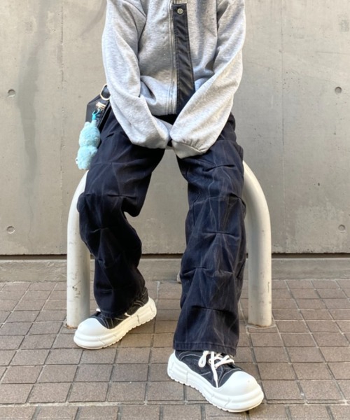 lilful ワイドパンツ ジーンズ 「26年春夏新作」ブラックウォッシュ