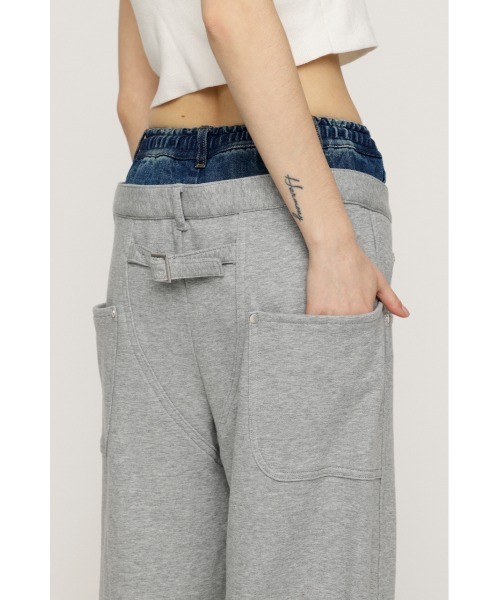 SLY（スライ） スウェットパンツ ジャージ LAYERED WAIST DOCKING CUT
