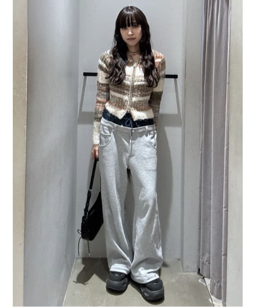 SLY（スライ） スウェットパンツ ジャージ LAYERED WAIST DOCKING CUT