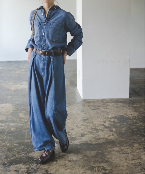 NOBLE スージングデニムフォルムタックPT 38 スージングデニムフォルムタックパンツ | ノーブル(Noble) | マルイ