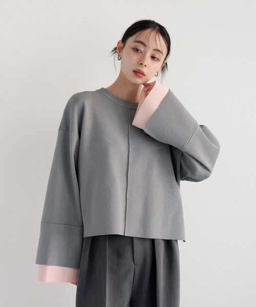 「LIAN」 長袖ニット FREE グレー レディース_画像9