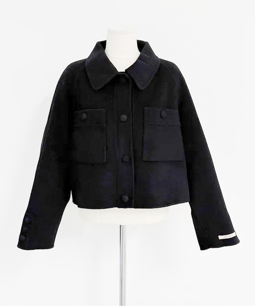 ジャケット テーラードジャケット くるみボタンメルトンシングル
