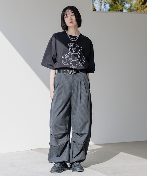 「Anui」 半袖Tシャツ LARGE ブラック レディース_画像8