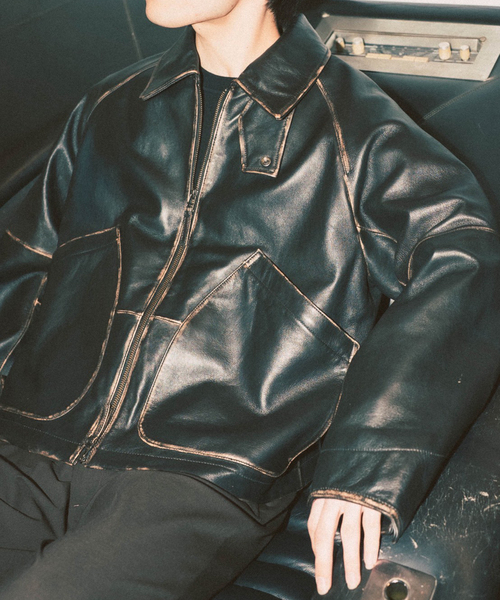 CCU（シーシーユー） 革ジャン ライダース 別注 Sheep ”Rub”Leather