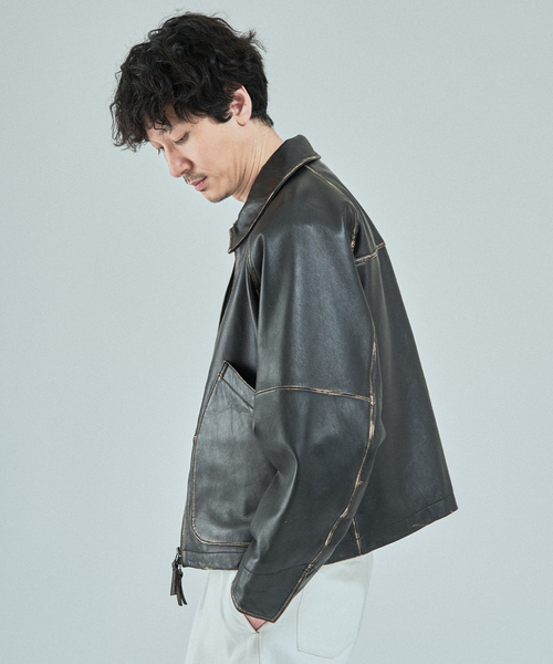 CCU（シーシーユー） 革ジャン ライダース 別注 Sheep ”Rub”Leather