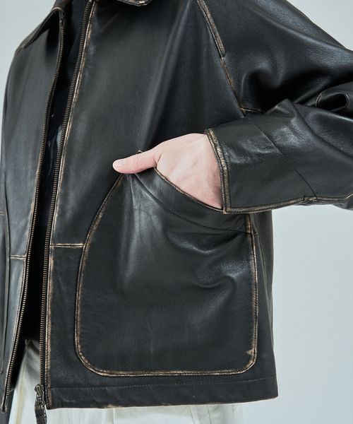 CCU（シーシーユー） 革ジャン ライダース 別注 Sheep ”Rub”Leather