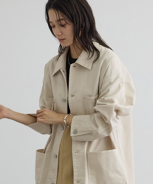 美品 THE CORONA UTILITY ホワイトツイルカバーオール 日本製 SALON adam et rope'（サロン アダム エ ロペ） カバーオール 「WEB