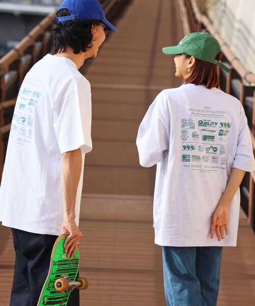 「FFEIN」 半袖Tシャツ LARGE アッシュグレー メンズ_画像7
