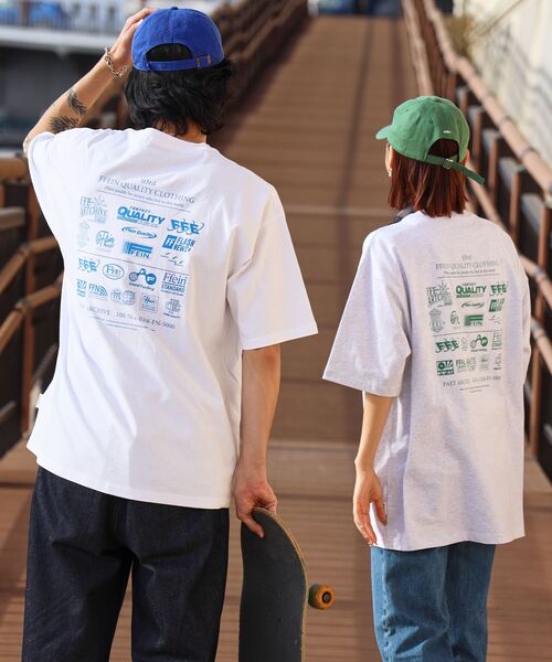 「FFEIN」 半袖Tシャツ LARGE アッシュグレー メンズ_画像8