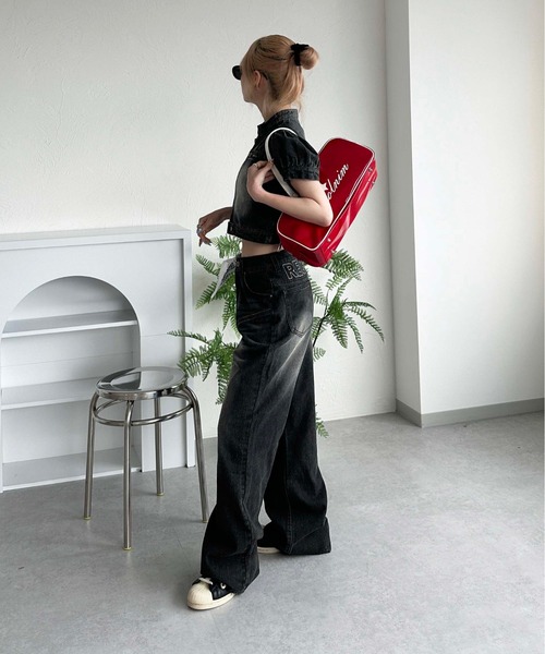 「sedacle girl」 ブーツカットデニムパンツ MEDIUM ブラック レディース_画像8