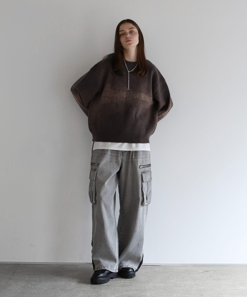 「SOCCE」 長袖ニット S ブラウン メンズ_画像5