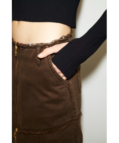 「THROW by SLY」 デニムスカート 0 ブラウン レディース_画像9