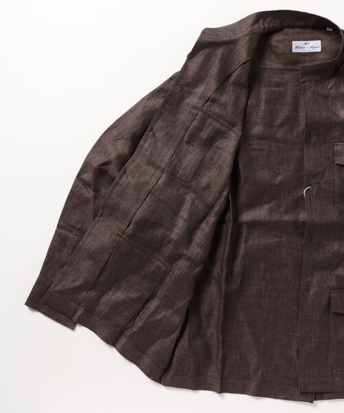 「BRILLA per il gusto」 長袖シャツ LARGE ダークブラウン メンズの画像