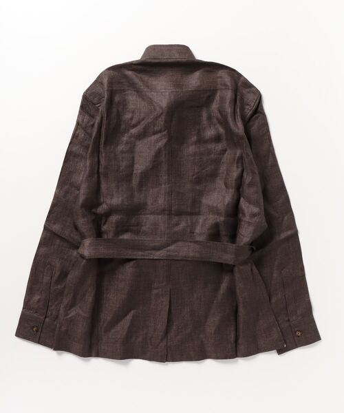 「BRILLA per il gusto」 長袖シャツ LARGE ダークブラウン メンズの画像