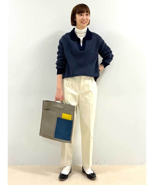 「human woman」 パンツ LARGE ネイビー レディースの画像
