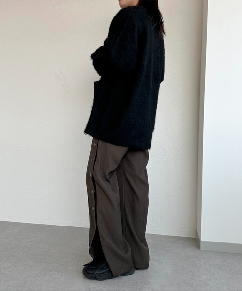 「apres jour mignon」 ニットカーディガン X-LARGE チャコールグレー レディース_画像2